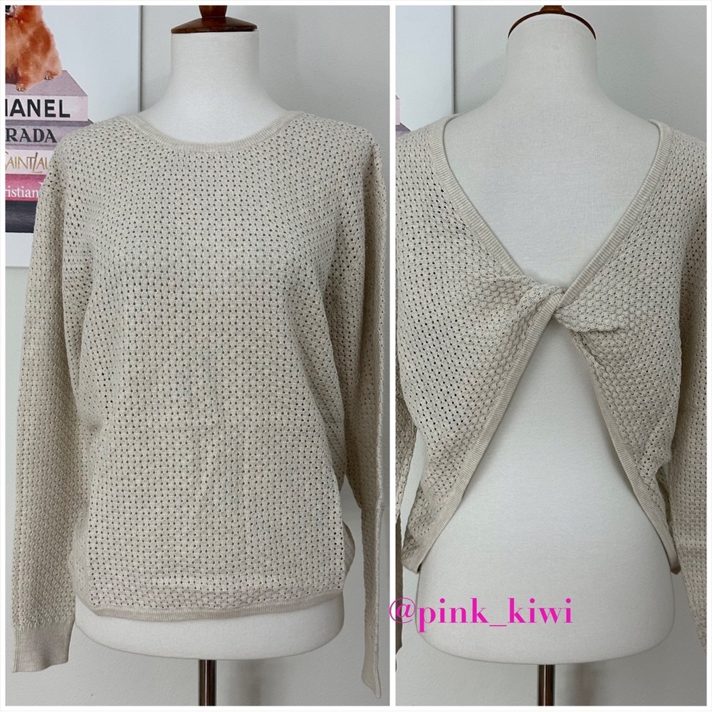 Hudson Twist Back Open Knit Sweater